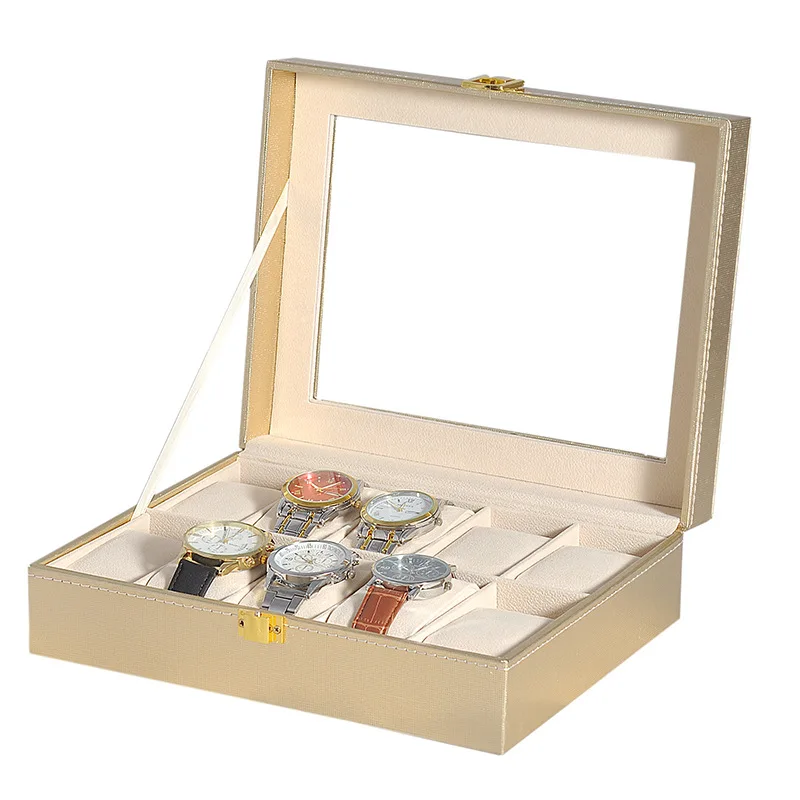 Premium 12/ 10-Bit Watch Box Case Transparent Window Storage Men's and Women's Jewelry Display Box  Watch Organizer Gift