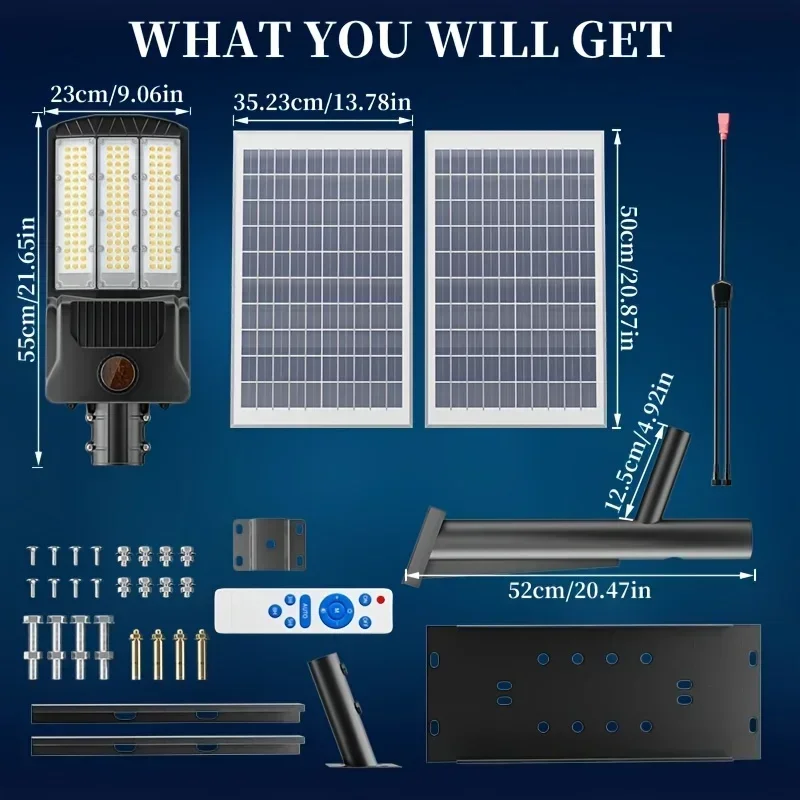 Lampioni Solari da Esterno Swiatla per Parcheggi Commerciali, Faretto con Sensore di Movimento dal Tramonto all'Alba, LED Super Luminosi Impermeabili