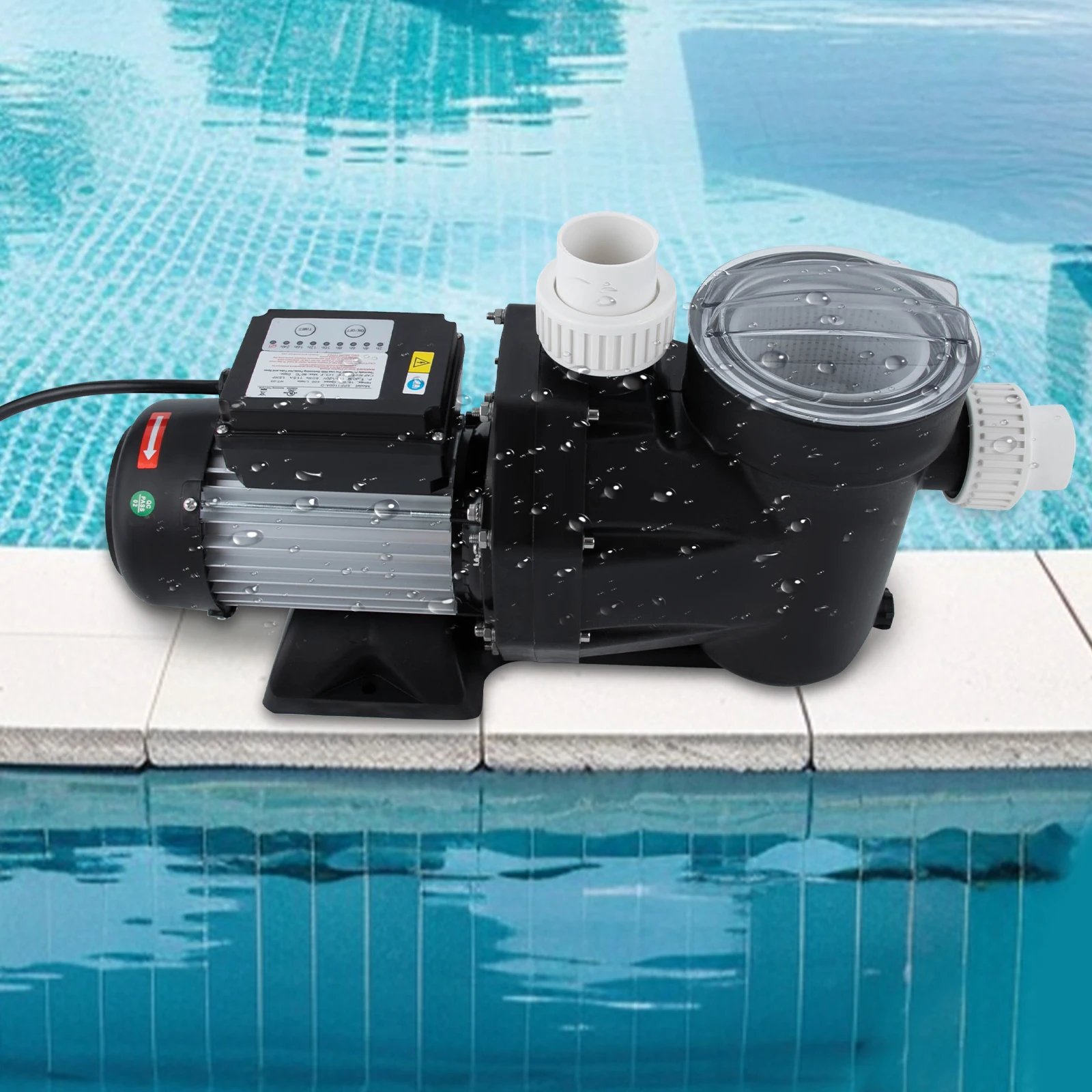 

1.5 HP Ground Pool Pump IPX5 Powerful Self Primming Swimming Pool Pumps Pool Pump with Timer 1100W High Efficiency 110V