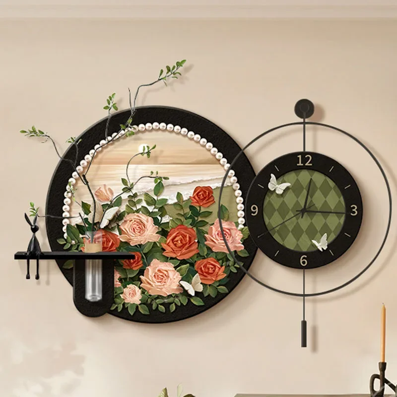 A*-Nordic Restaurant Wall Clocks Aesthetic Fashion Design Creative Silent Wall Watch Living Room Interior Murale Home Decor./