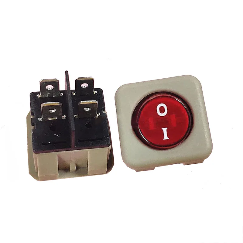 Original square 30*30mm UL certified ship type switch Large swing switch High current 15A125V four-pin red light R21-22C-33