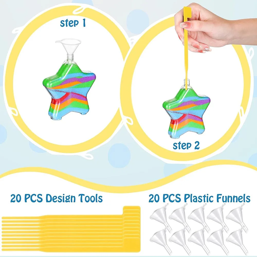 Imagem -05 - Plástico Transparente Arte de Areia Garrafas para Crianças Arte Recipientes Funis Desejando Garrafas Frascos de Armazenamento Faça Você Mesmo Art Crafts Project