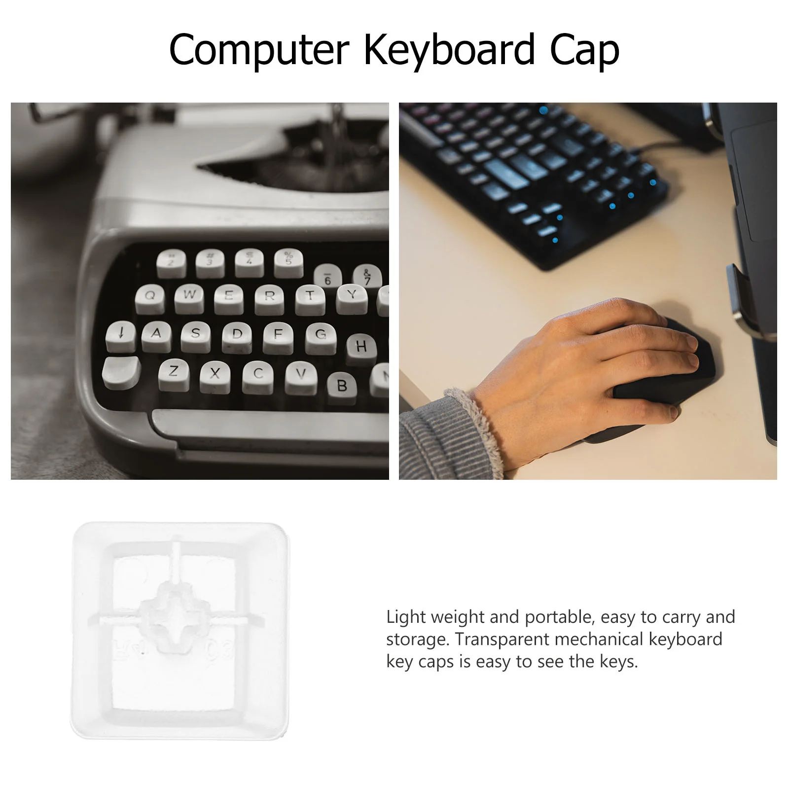 

10 Pcs Transparent Keycap Portable Keyboard Cover Button Fillet Corner Plastic Set