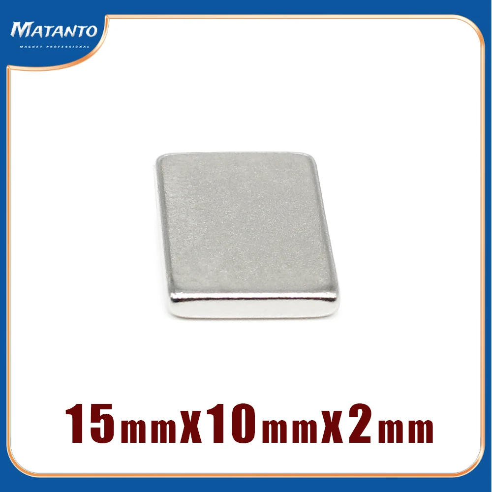 

10/20/50/100/150/200PCS 15X10X2 mm Rectangular Rare Earth Neodymium Magnet N35 Block Strong Powerful Magnets 15x10x2mm 15*10*2