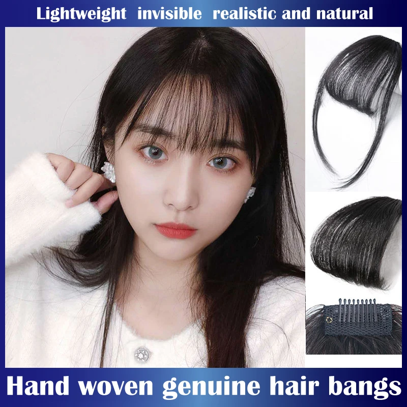 

Air Bangs Human Hair Styling Tools Hair Clip-In Extension Hair Fake Fringe Natural False Hairpiece Women Clip In Bangs