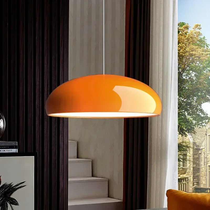 Modern Nordic LED Pendant Light Black White Aluminum Lampshade Small Size for Dining Table Ceiling Installation Room Decor