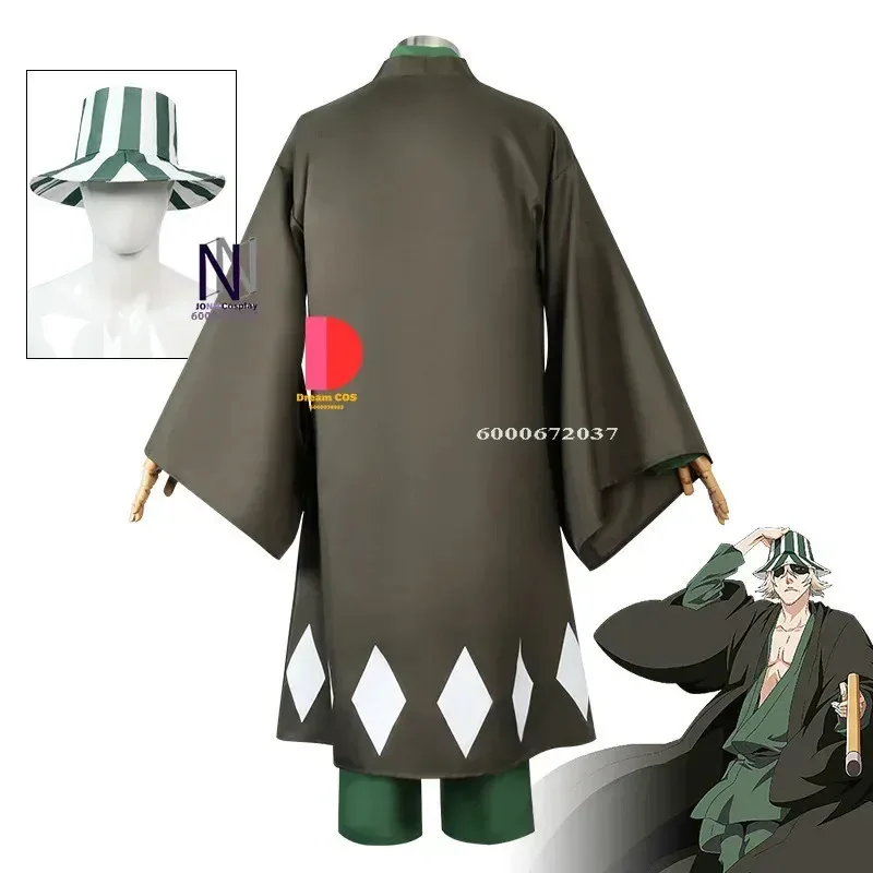 

DY20Аниме модные костюмы для косплея Kisuke Urahara, униформа для косплея BLEA-CH, кимоно на Хэллоуин, парик ручной работы, накидка Budget-Frie