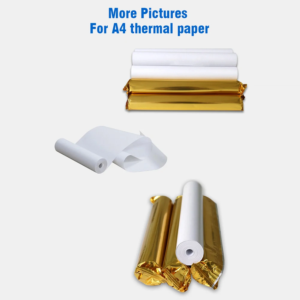 5 Rolls Fax Machine Paper Inkless 210x30mm Thermal Printing Paper Rolls No Toxic White Printer Long Time Storage for Home Office