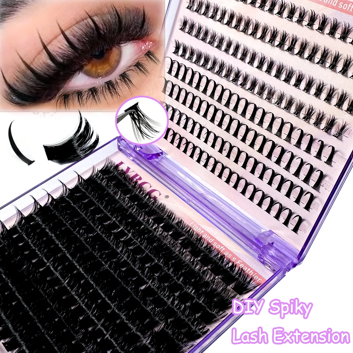 20 صفوف الرموش الصناعية مجموعات المسامير و أسفل جلدة DIY بها بنفسك مانغا العنقودية رمش ملحقات مقاوم للماء الرموش الفردية مجموعات