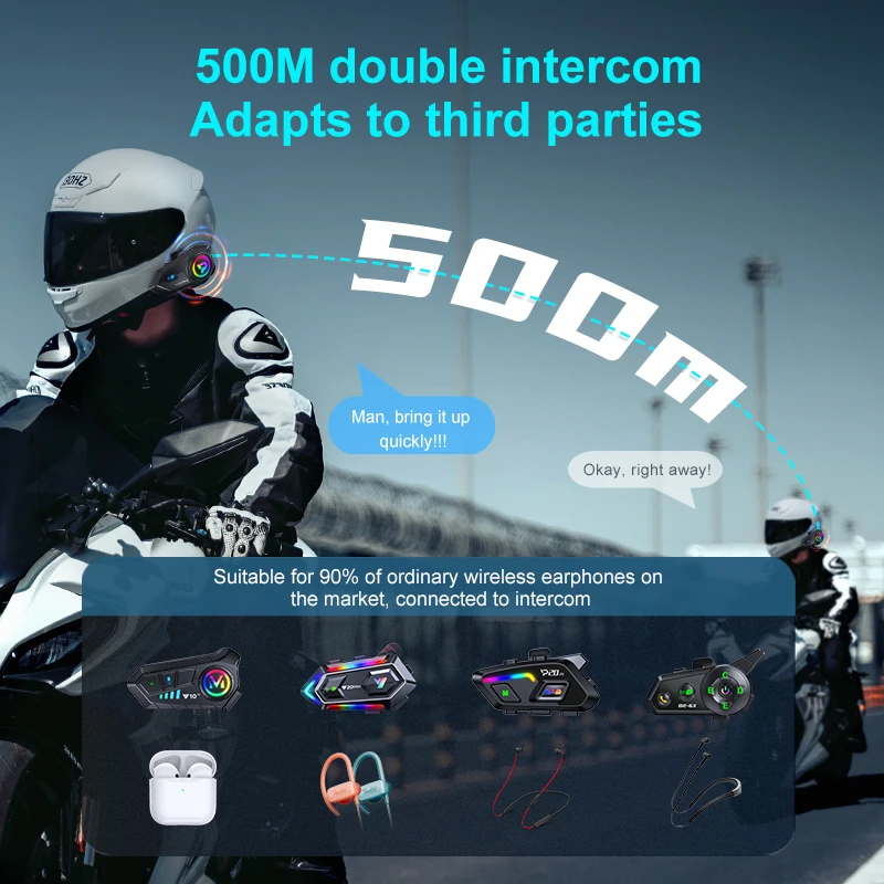 KEBIDUMEI P30 Pro الخوذات سماعة 2In1 Mic سمّاعات بلوتوث مقاوم للماء سماعة راديو FM دراجة نارية الاتصال الداخلي موتو اكسسوارات