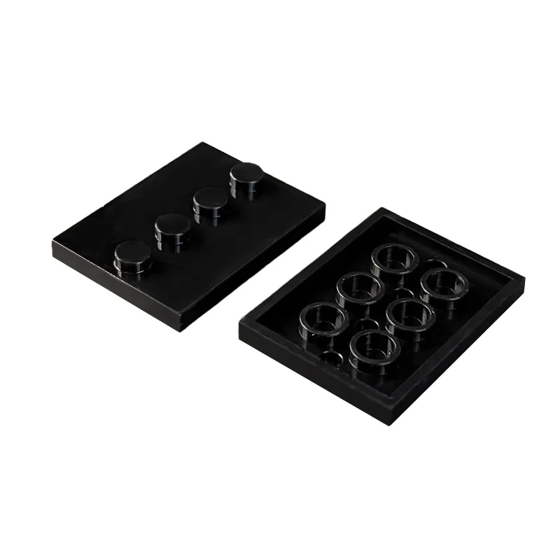 50 Uds. Soporte de figuras de ciudad DIY bloques de construcción MOC accesorios piezas de ladrillos placa Base de 3x4 puntos con soporte de exhibición de 4 perillas 88646
