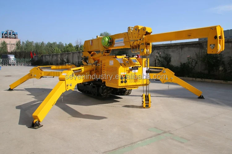 رافعة عنكبوت جديدة شديدة التحمل رافعة عنكبوتية صغيرة مجنزرة زجاجية جدار رفع تلسكوبي 3t