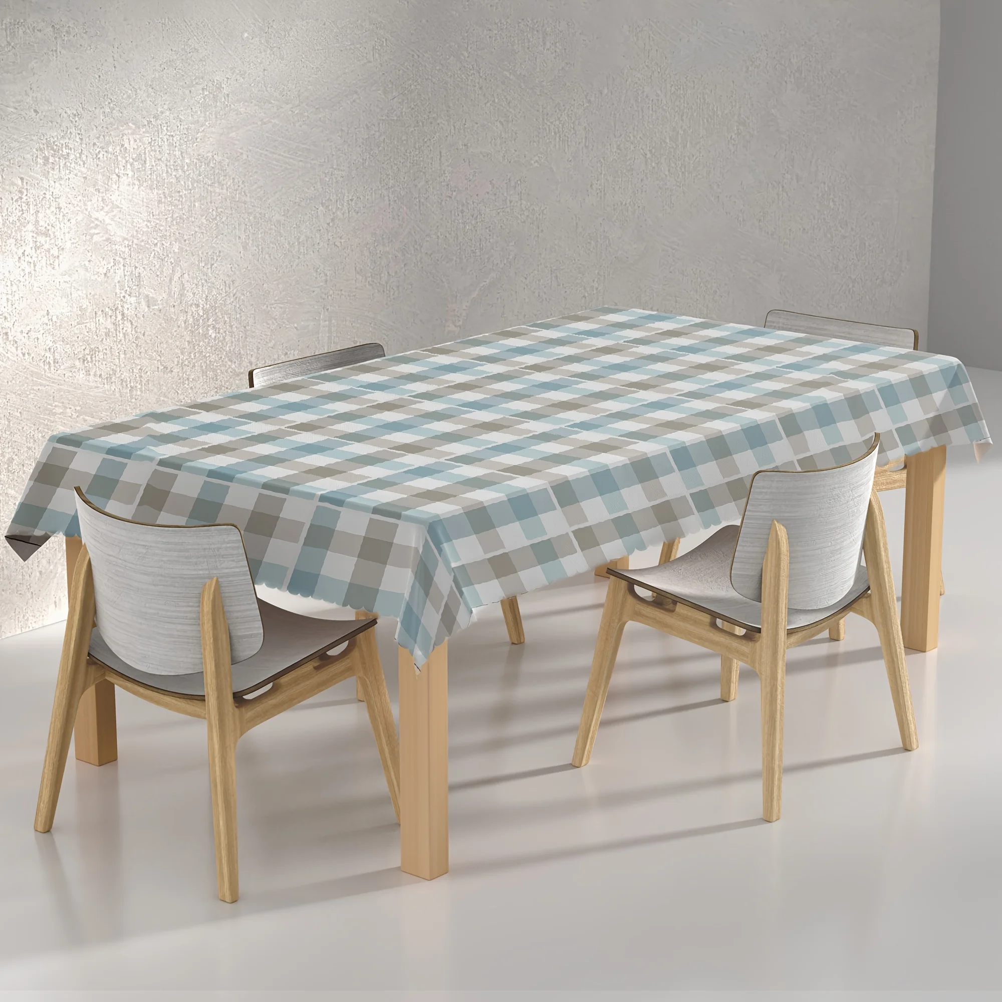 

Бело-серо-синяя клетчатая прямоугольная скатерть для декора стола, простой стиль, клетка «Буффало», для кухни и столовой, домашний декор