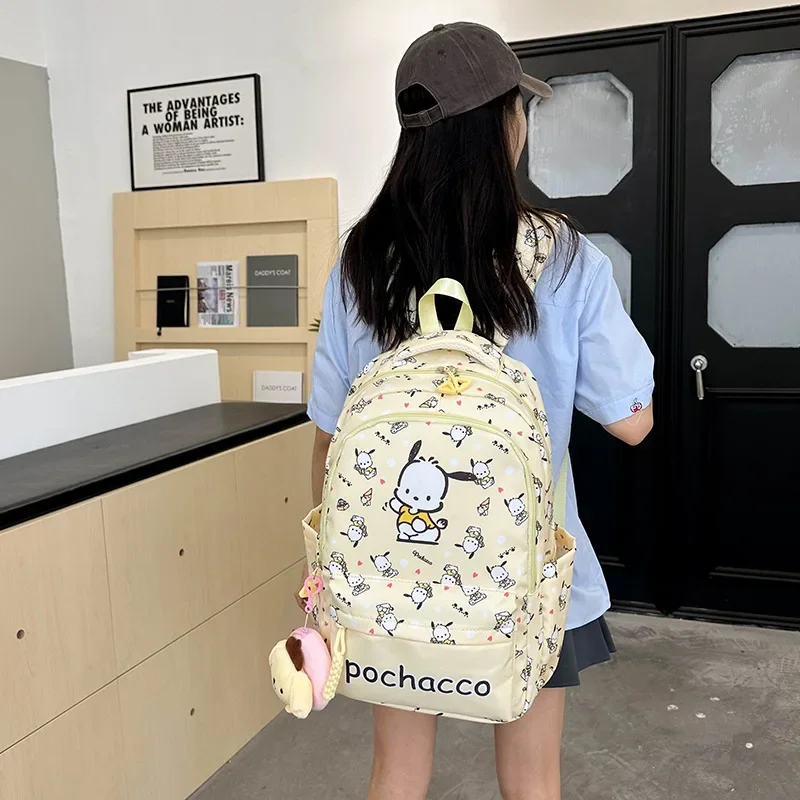 Sanrio-mochila escolar Clow M para estudiantes, gran capacidad, informal y ligera, hombrera, impermeable