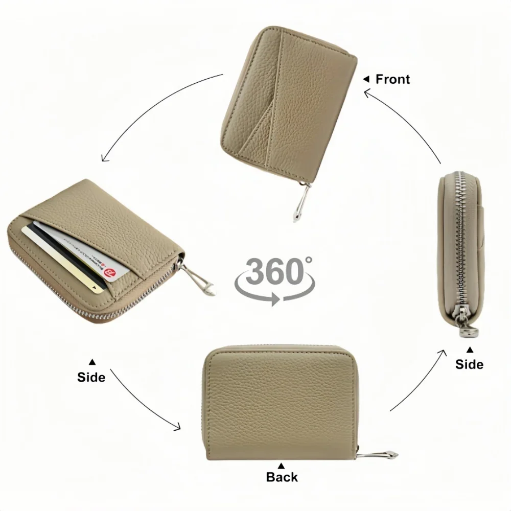 محفظة بطاقات جلدية للنساء، مشبك حامل المال، فتحة بطاقات متعددة، محفظة صغيرة للعملات المعدنية للرجال، حقيبة نسائية صغيرة مستطيلة