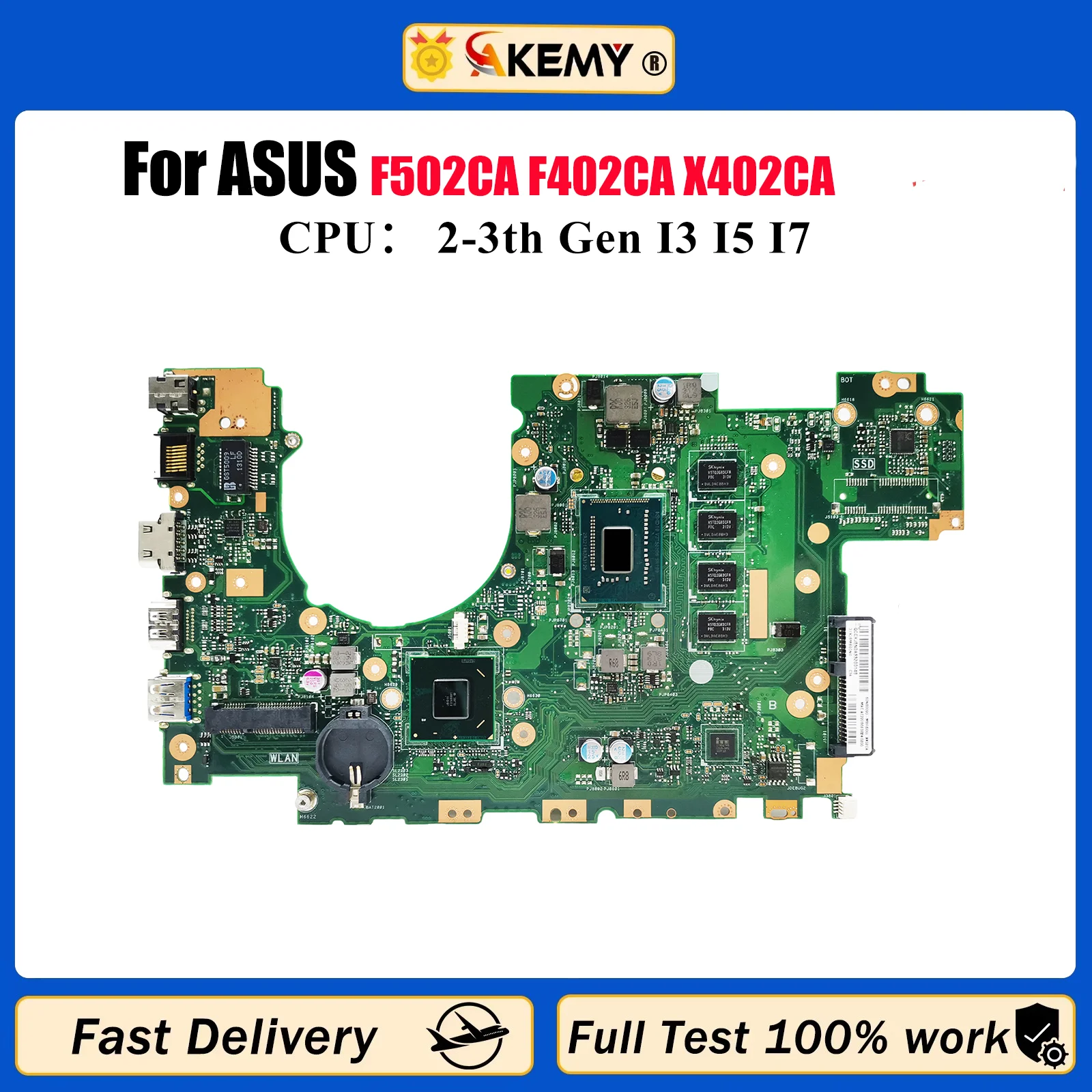 

X402CA Материнская плата для ноутбука ASUS VivoBook X402C F502CA F402CA X402CA Материнская плата для ноутбука с процессором I3 I5 I7 100% tests OK stk