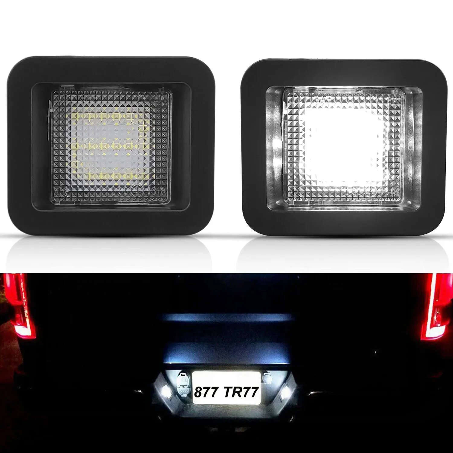 

2Pcs Clear Lens 6000K White LED License Plate Lights Number Tag Lamps Assembly For 2015-2023 Ford F-150 F150