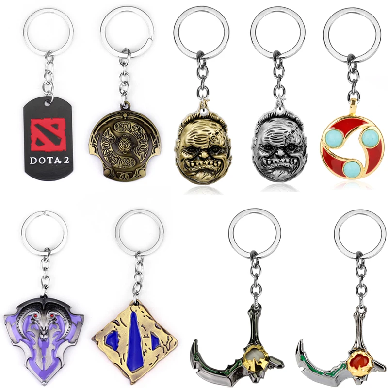 Hot Game Dota 2 Keychain Dota2 Butcher Pudge Butterfly Sword Weapon Keyring Immortal Dragon Talon Hook Metal Key Chain Fans Gift