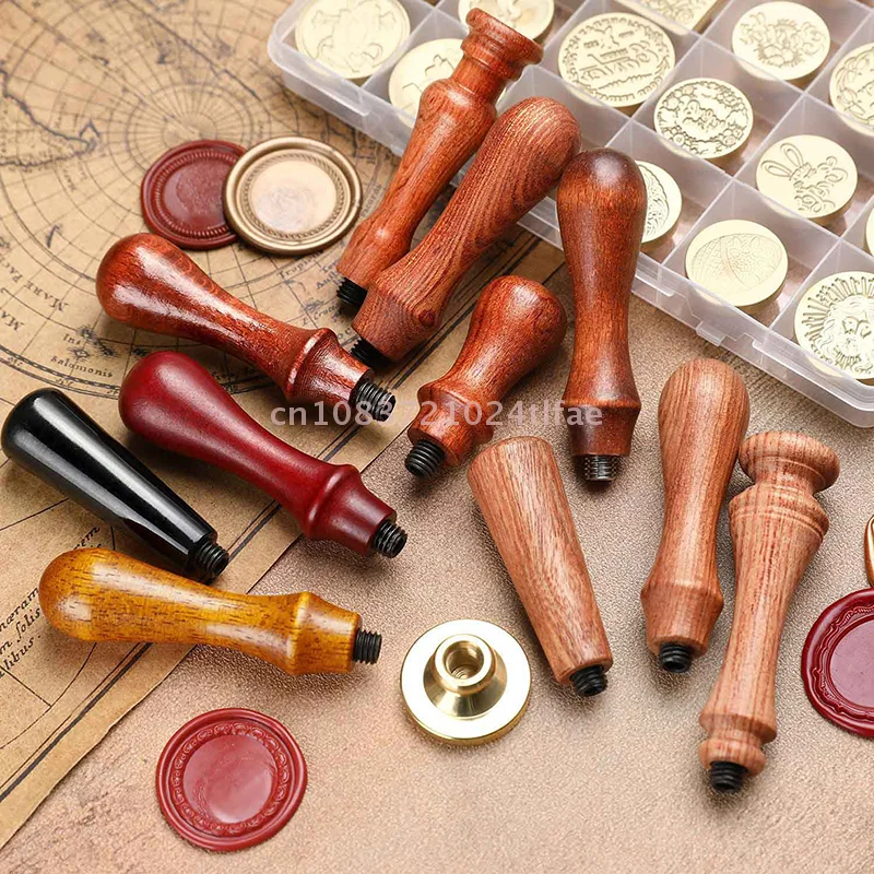1 قطعة مقبض الخشب ختم من الشمع ختم اكسسوارات المحمولة البسيطة Diy بها بنفسك أداة الختم الرجعية الكمثرى مقبض الشمع ختم Stamps مقبض #3