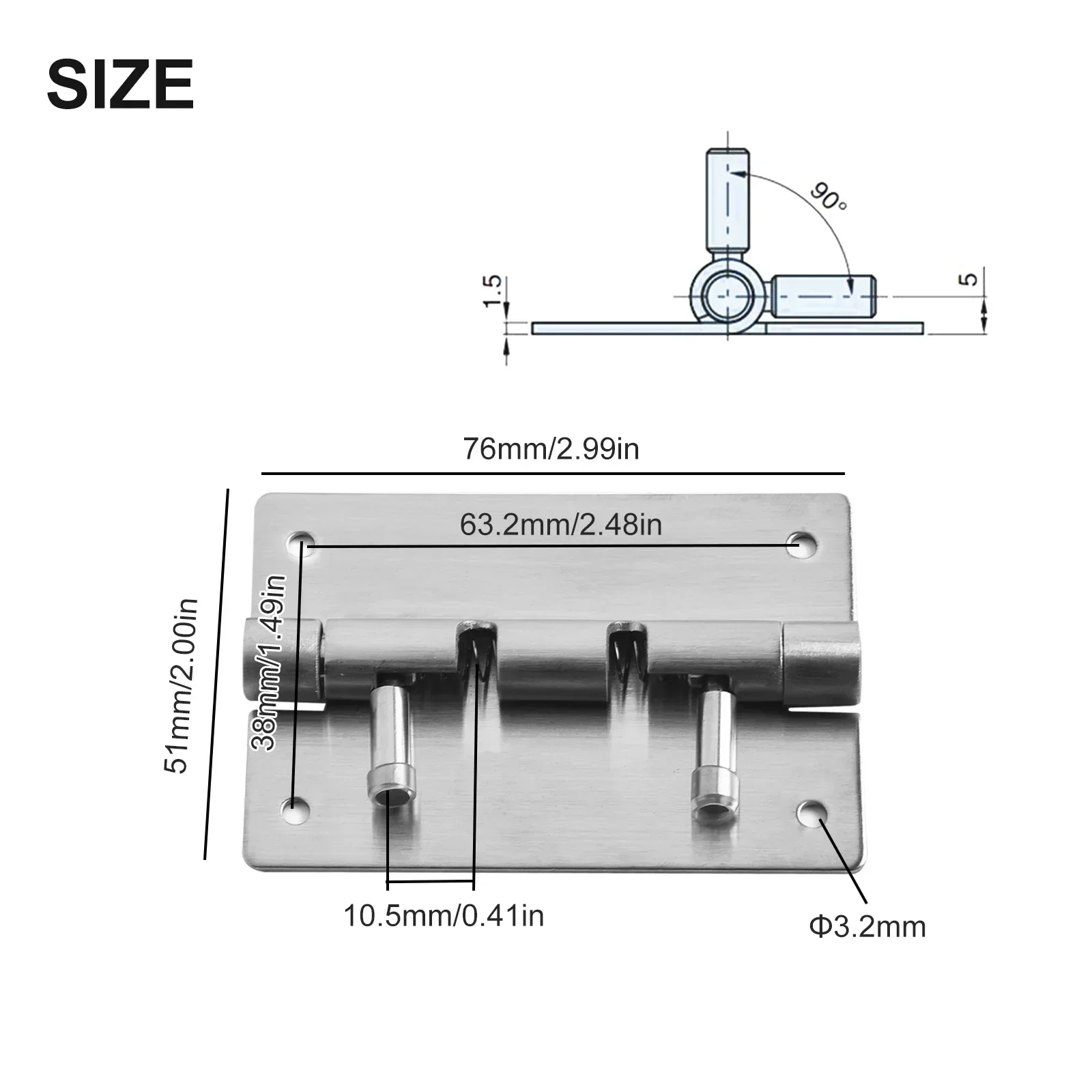 1PCS Furniture Stainless Steel  Adjustable Removable Flap Hinge Spring Latch Door Hinge Limit Hinge Hardware Home Improvement