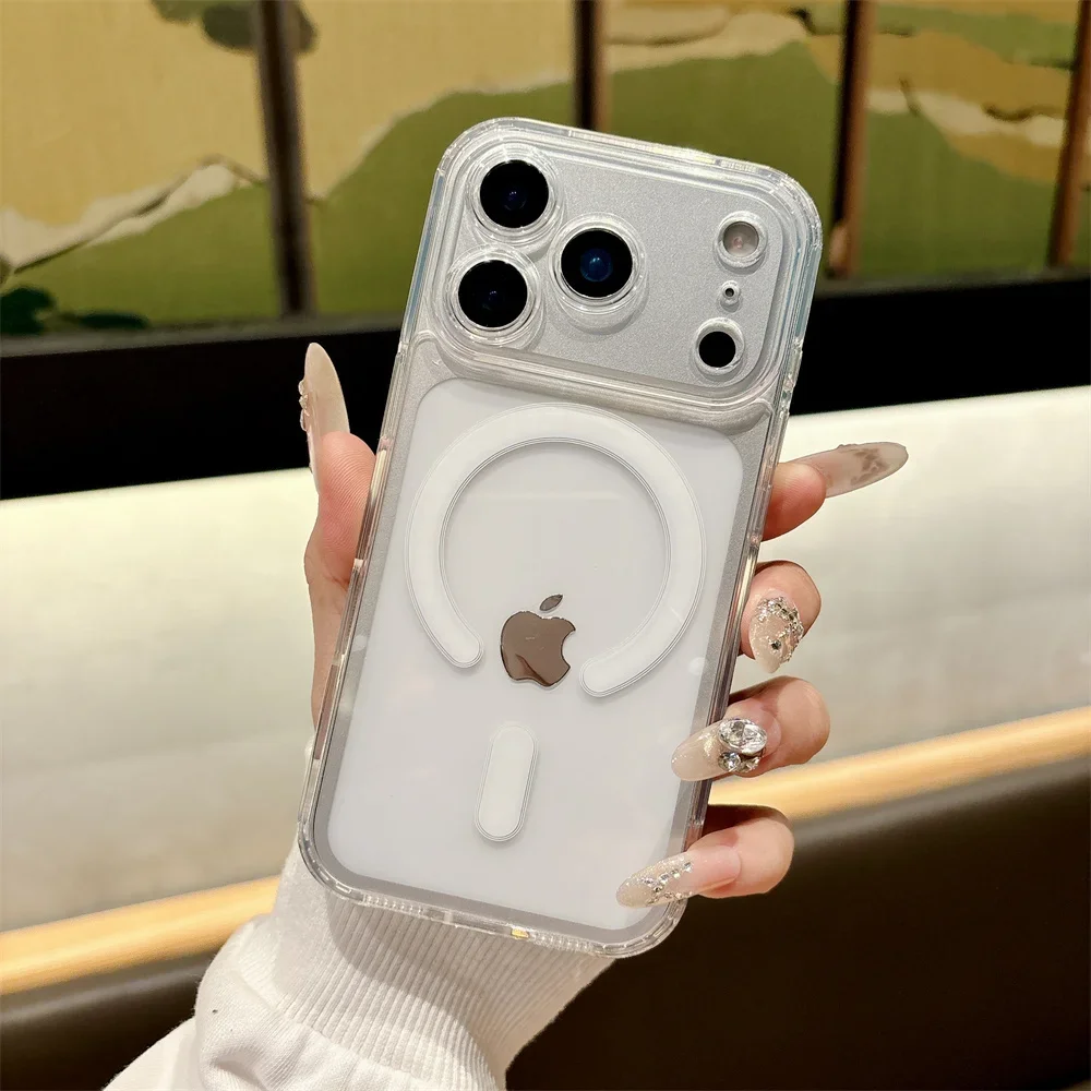 Luxuriöse MagSafe Magnetische Handyhülle für iPhone 17 Pro Max 17 Air 16 Pro 15 14 13 12 11 Transparente Stoßfeste Schutzhülle – Detail 10