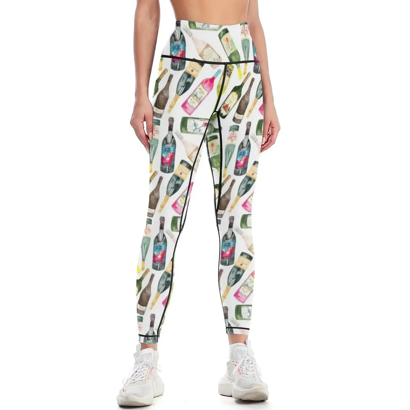 

Cheers Wine Bottles Leggings Sweatpants Sportswear woman gym sports tennis for Women's push up Womens Leggings