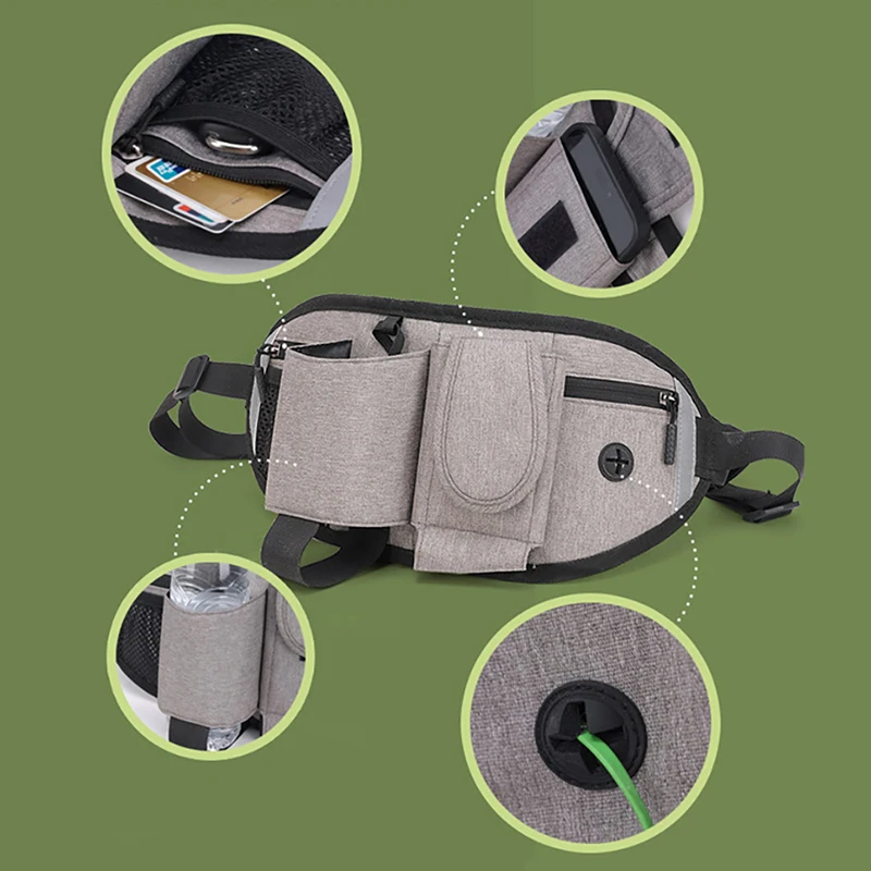 Multi-Functional Waist Pack Outdoor Running Chest Bag Dogs Training Feeding Pack Pet Trainer Reward Fanny Pack Water Cup Daypack