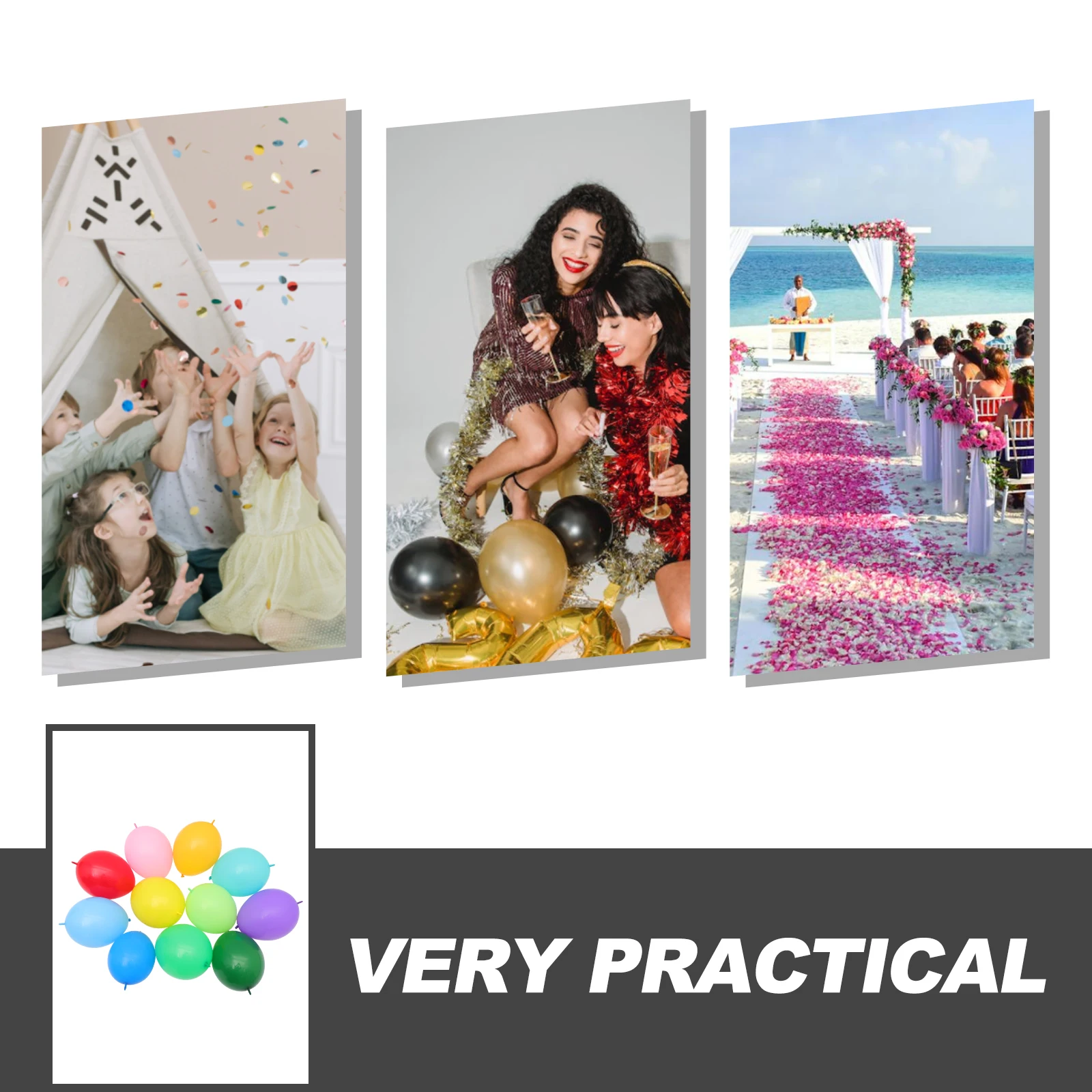 

100Pcs Tail Balloons Latex Bulk Decorations Birthday Wedding Balloon Set Photo Prop Party Decorations