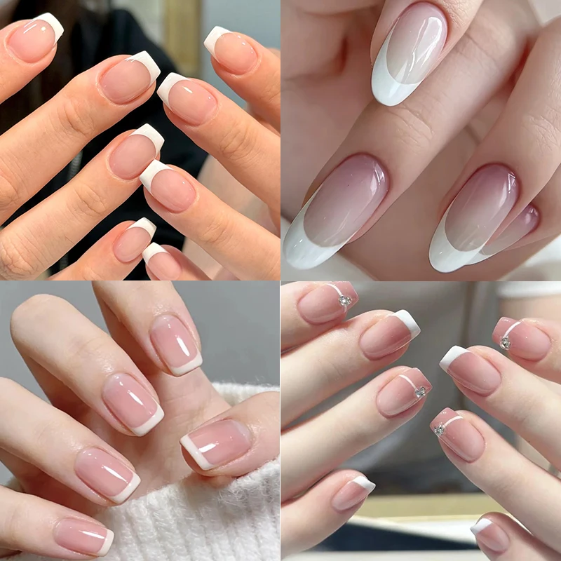 3PCS White French Nail Art Stickers Self-Adhesive Fringe Tip Guides DIY Manicure Stencil Decals for Nail Art Decoration