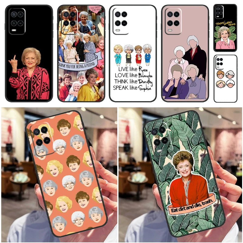 Betty White Golden Case For OPPO A53 A53S A31 A54 A74 A94 A52 A72 A83 A91 A93 A1K A15 A16 A5 A9 Soft Cover