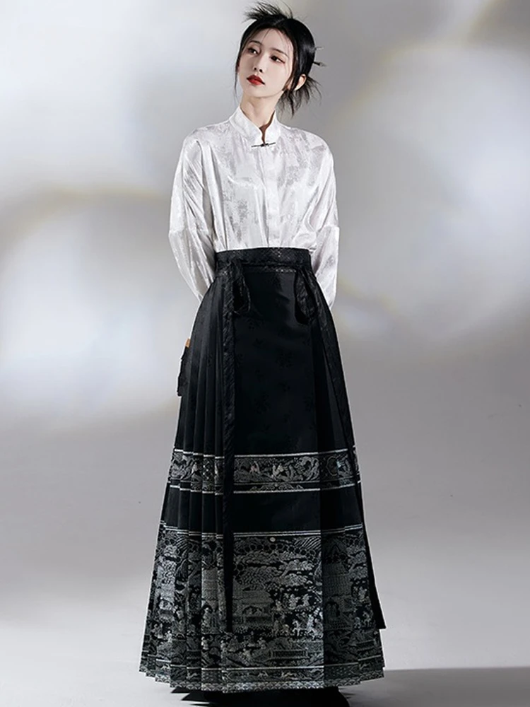 New Chinese style modified horse face skirt Chinese style daily commuter women's suit Tyumen uniform adult new style