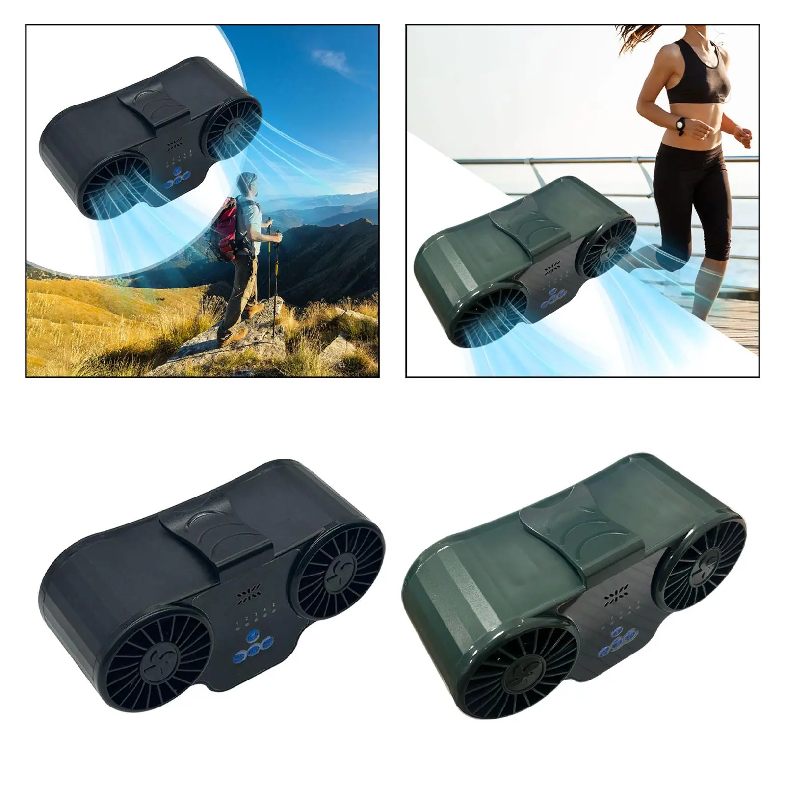 Ventilador de cintura con Clip, dispositivo multifunción de viento, 4 velocidades, altavoz, portátil, Personal, cinturón, para viajes al aire libre, pesca, senderismo y Camping