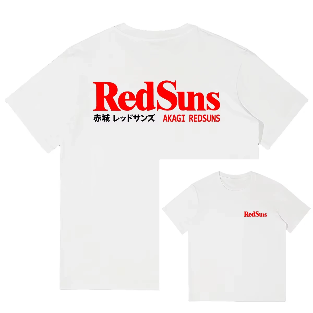 Initial D Akagi Team Red Sun Japanese JDM Modified Car T-Shirt Men Women Cotton Short Sleeve Luxury Brand T-shirt Men's Clothing image 2