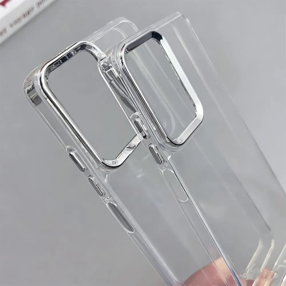 حافظة Poco F5 من الكروم بأزرار شفافة ناعمة من البولي يوريثان الحراري لهاتف Xiaomi Poco M3 M4 X3 GT M6 Pro X4 M7 F6 F7 X6 X5 غطاء هاتف شفاف #5