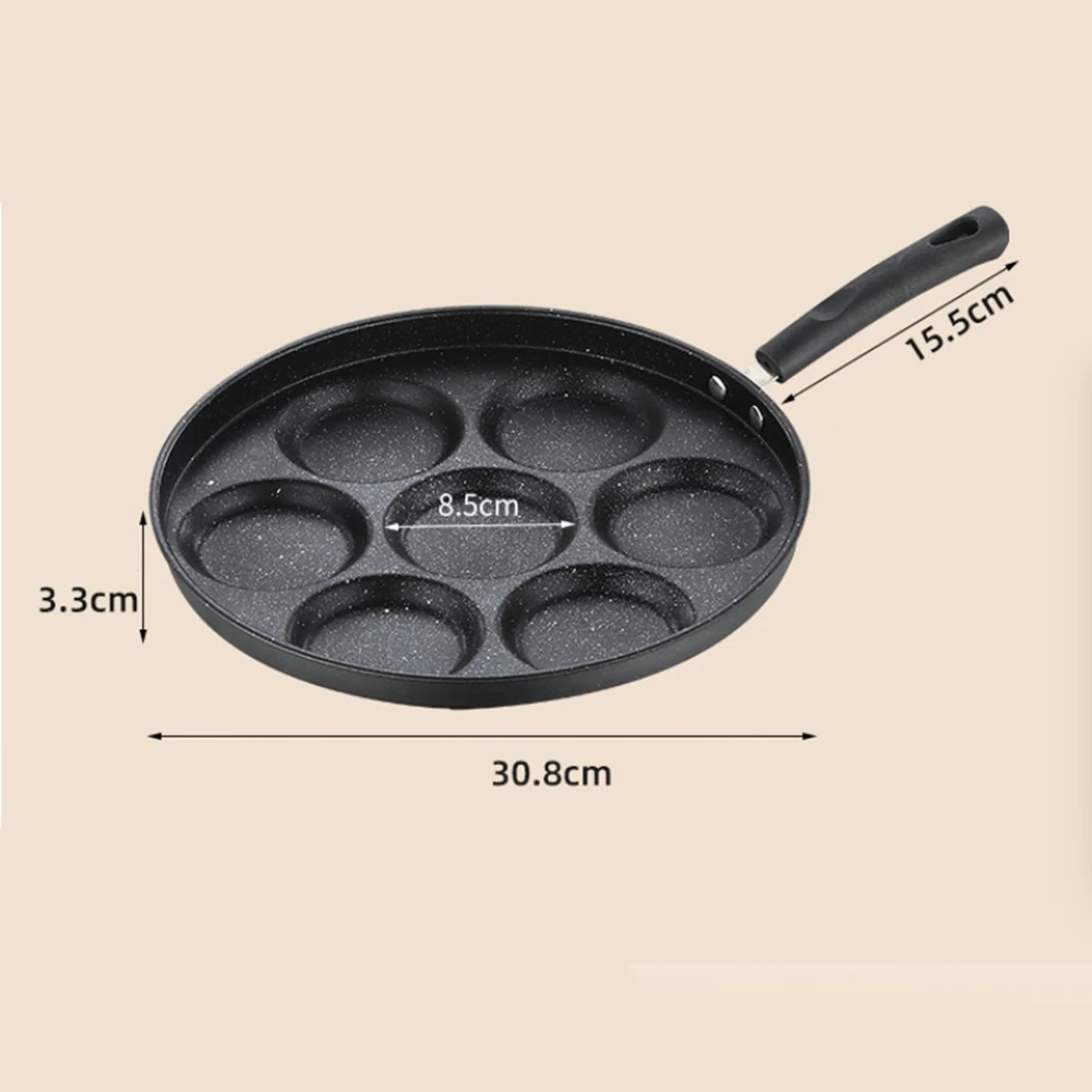 Cast Iron Pan Featuring Seven Wells for Simultaneous Pancake Cooking on Multiple Stove Types and Oven with Recipe