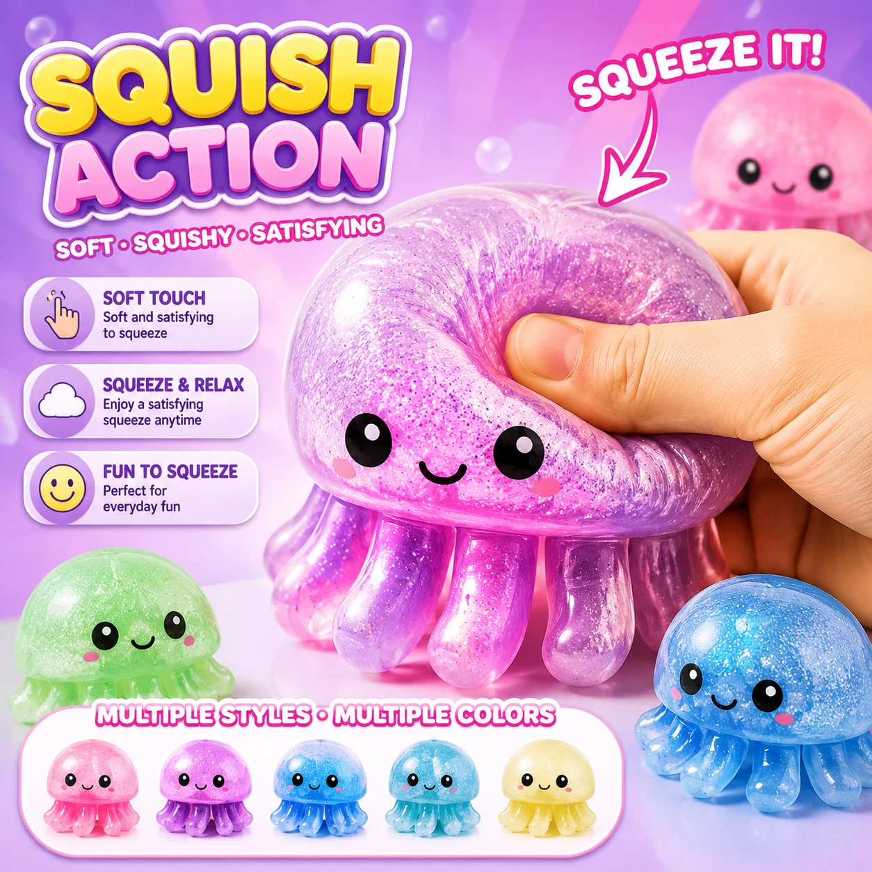 Factory Direct Cross Border Hot Selling Extra Large Squishy Toy Fast Rebound Flour Slow Rebound Stress Relief Squeeze Fidget Toy