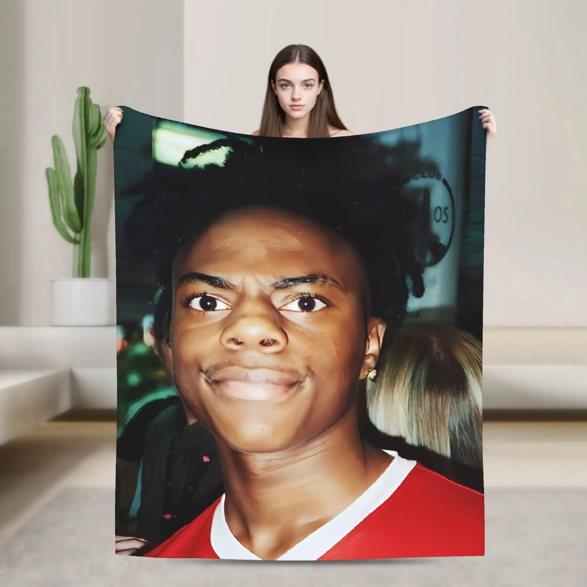 IShowSpeed Funny YouTuber Flannel Blanket  Soft Durable Bedding Throws for Bedroom Decorative Print Bedspread Sofa Bed Cover