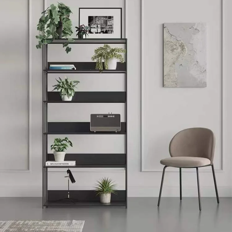 

Nordic simple modern floor bookshelf wrought iron display stand living room office multi-layer storage shelf art style