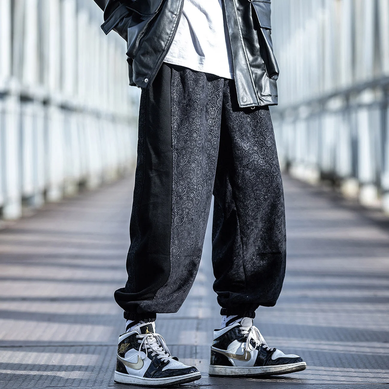 Patchwork Bandana Pants Hip Hop Tactical Man Techwear Functional Joggers Pants Men Casual Loose Trousers Black