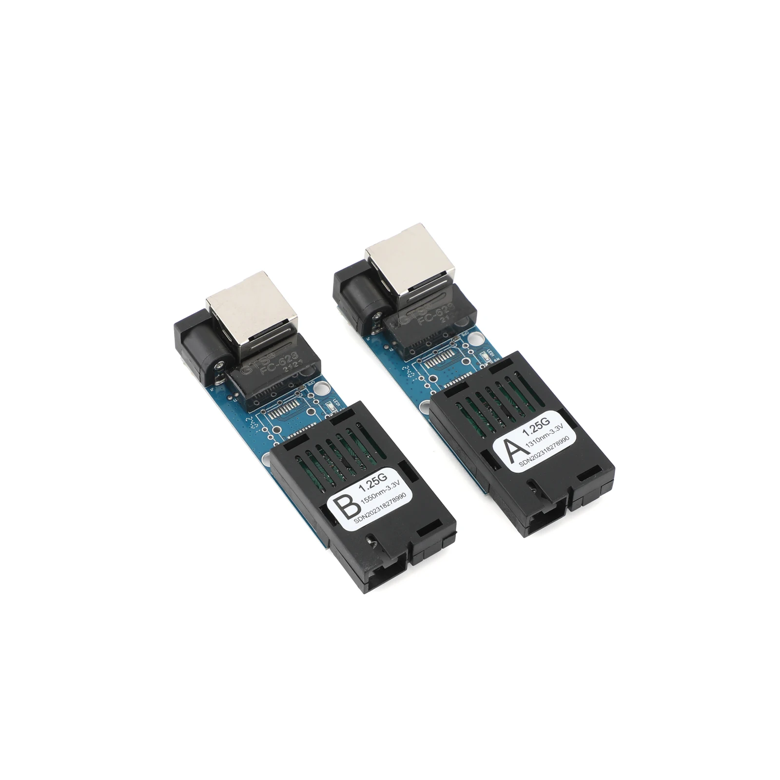 5쌍 미니 기가비트 광섬유 미디어 컨버터 10/100/1000Mbps 단일 모드 3Km UPC/APC SC 포트