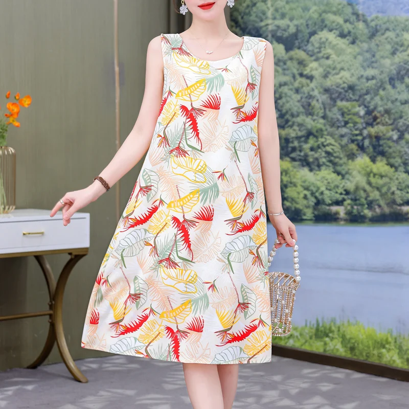 New 2023 Fashion Summer Dresses For Women Casual O-neck Short Sleeve Long Print Ladies Dress Party Women Clothing