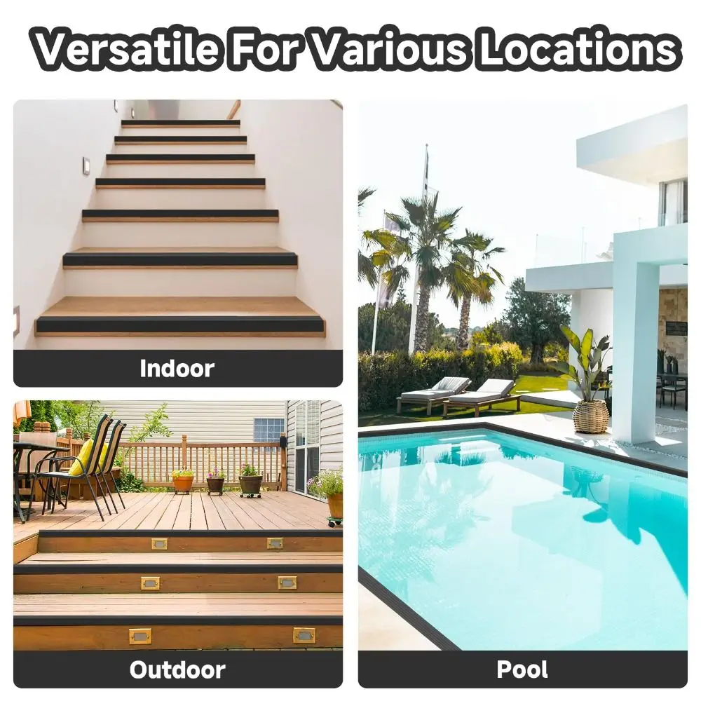 

High Quality 100cm Stair Edge Trim Self-Adhesive Flexible Stair Edge Protector Non-Slip Staircase Step Tape Indoor Outdoor