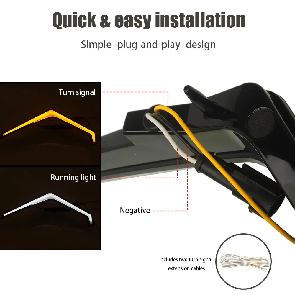 2x LED Fang Accent Light Turn Signal Lamps For Polaris RZR XP 1000 Turbo Trail 2019-2025 Front Light Assembly