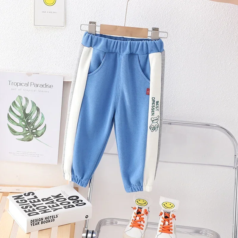 

New Spring Autumn Fashion Kids Trousers Baby Girls Clothes Children Boys Casual Pants Toddler Cotton Costume Infant Sportswear
