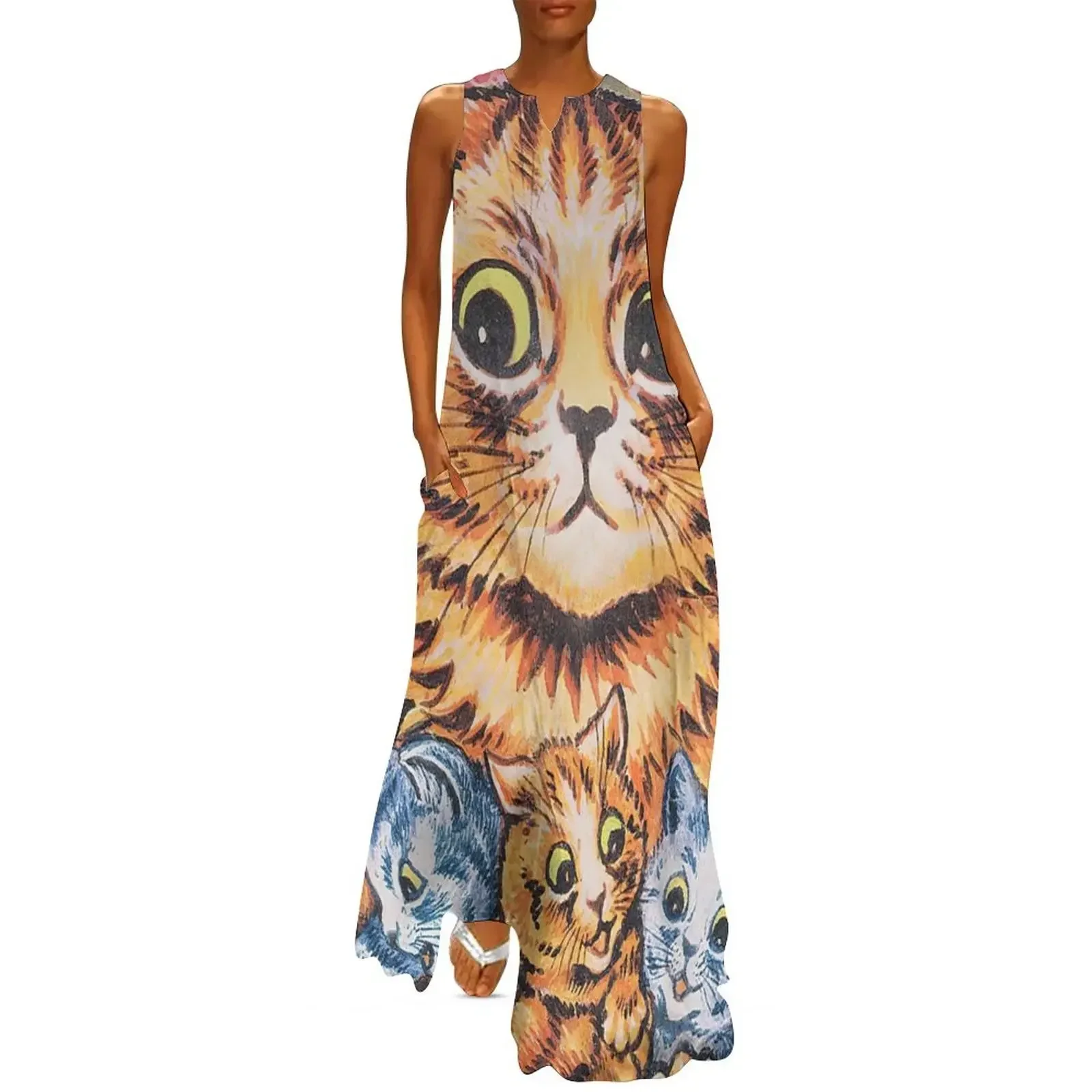 

A Cat with Her Kittens Long Dress dresses for prom summer dress womens 2025 Cocktail of dresses Women's dress