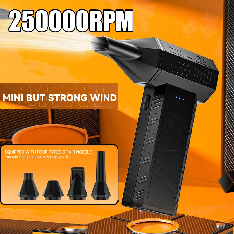 

Electric Air Duster 250000RPM Turbo Jet Fan Electric Air Duster with 3 Gear Adjustable For Home Car Computer Cleaning Tool