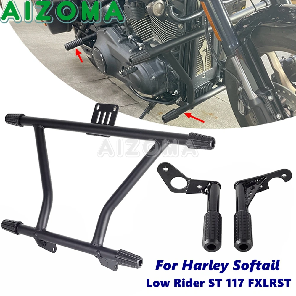 

1-1/4" Highway Peg Engine Crash Bar Guard For Harley Softail Low Rider ST 117 FXLRST Motorcycle Bumper Fall Protection 2022 2023