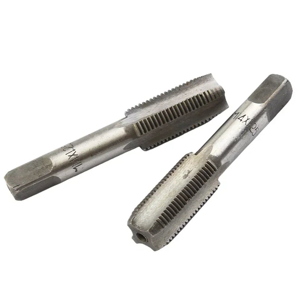 2pcs High Speed Steel HSS Taps X 1.25mm Metric Taper & Plug Tap Right Hand Thread Pitch Drill Bit For Metalworking Hand Tool