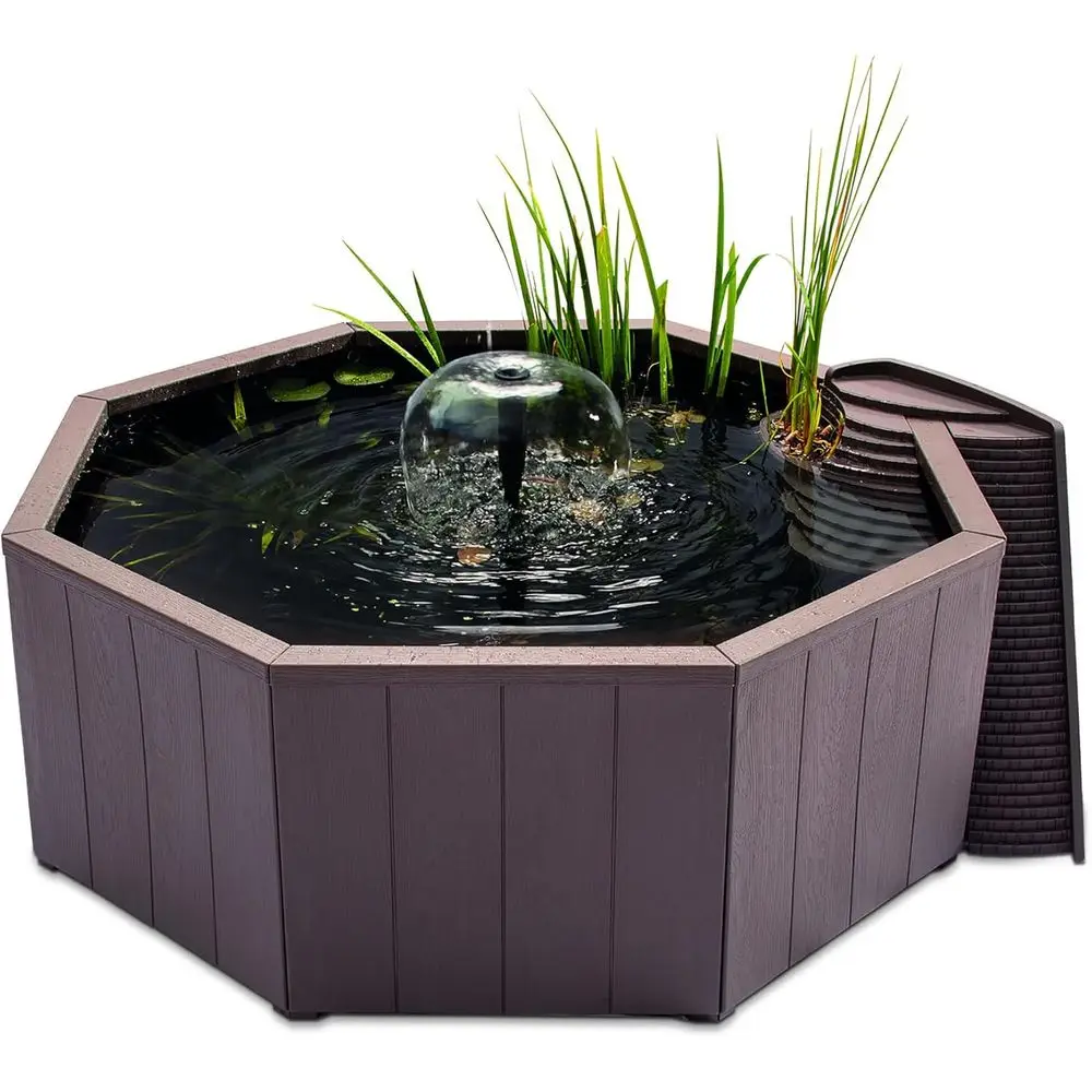 

Nature's Oasis: Complete Wildlife Pond Kit with Structure, Liner, Pump, Ladder, and Planting Basket