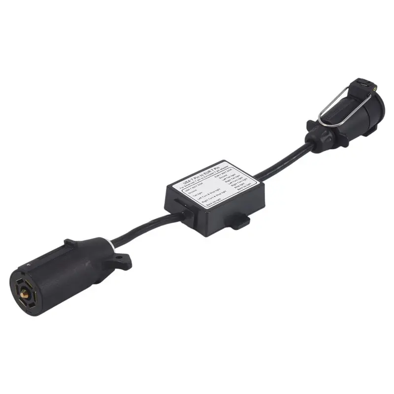 Stable-Trailer Light Connector USA To EU 7-Way Socket Plug Adapter Vehicle Linker Trailer Connector Towbar Towing Plug Adapter